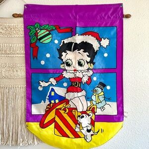 Rare VINTAGE 2000 BETTY BOOP House Flag Christmas Surprising Gift Vertical Flag